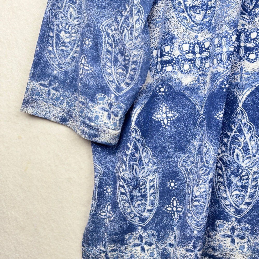 Cathy Daniels Tunic Womens 2X Paisley Split Neck Boho - Picture 5 of 9